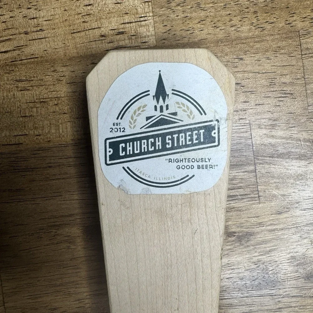 Church Street Brewery Beer Tap Handle Wood Draft Bar Mancave Illinois